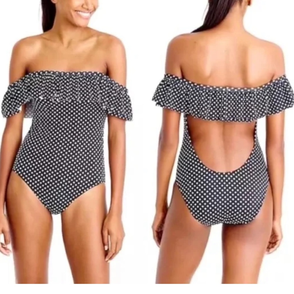 J. Crew Ruffle Dot Swim 8